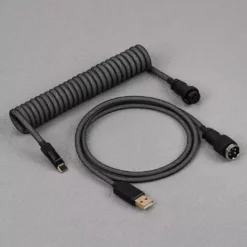 Shop KBDFANS Grey&BLACK HANDMADE CUSTOM MECHANICAL KEYBOARD USB-C CABLE