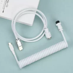 Shop KBDfans Flash White Handmade Custom Mechanical Keyboard USB-C Cable