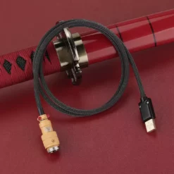 KBDfans Dark Red Handmade Custom Mechanical Keyboard USB-C Cable